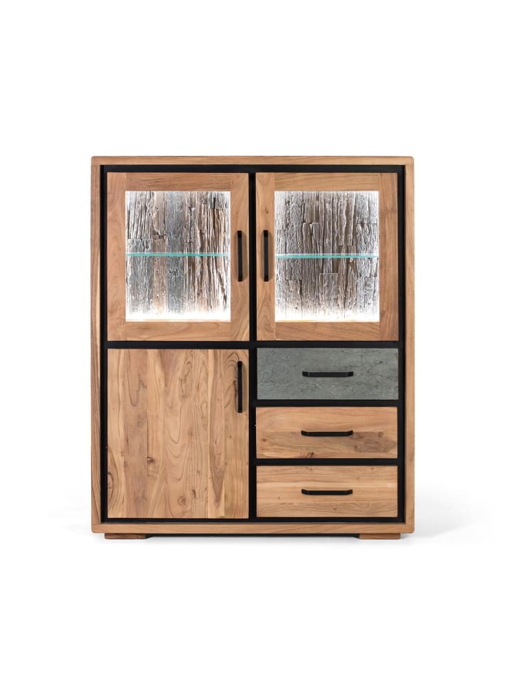 Handgefertigtes Sideboard aus Akazienholz 110 cm in Brown
