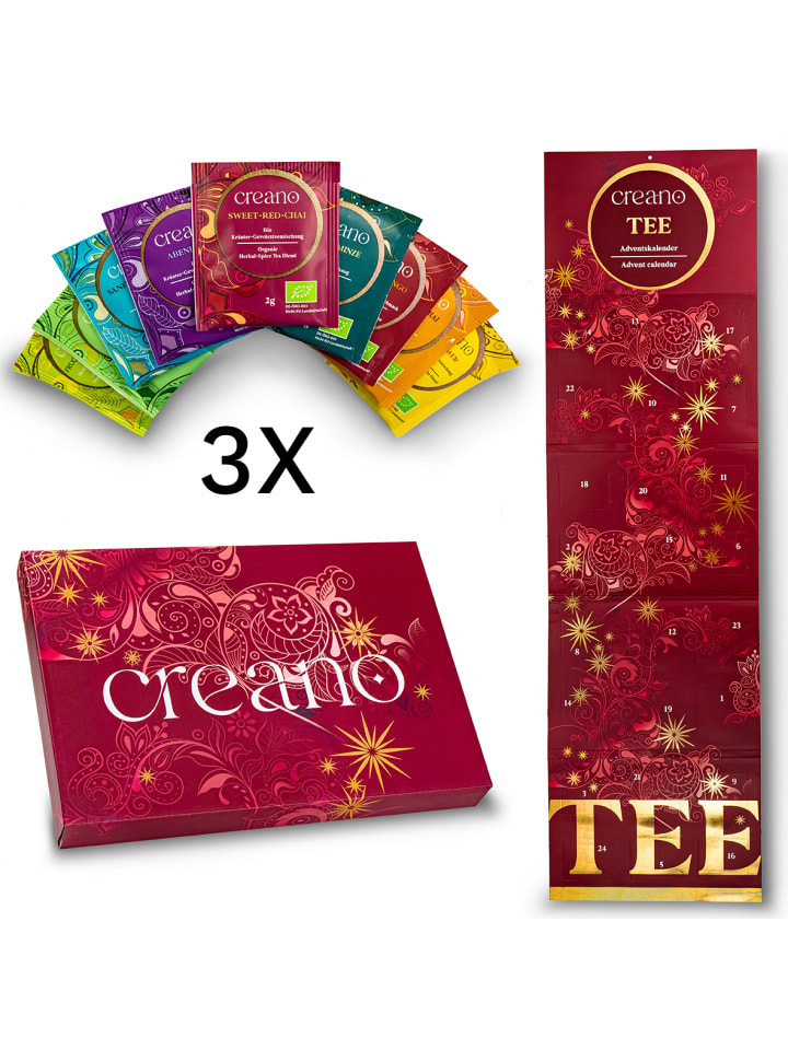 3er Set Advents-Kalender Kräuter-Früchte -Tee BIO
