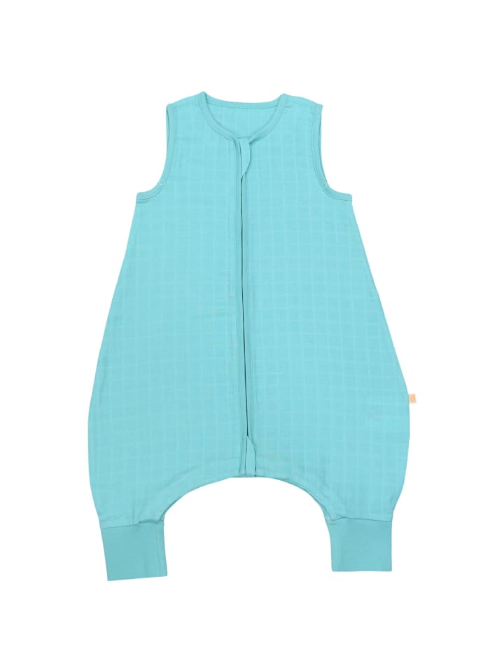 Musselin Schlafsack mit Füßen, 0.5 TOG in Aqua