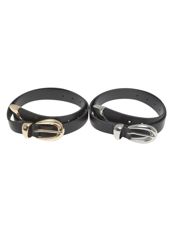 Belt in black/gold+black/silver