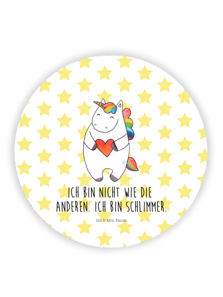 Kühlschrankmagnet Einhorn Herz mit Spruch in Weiß