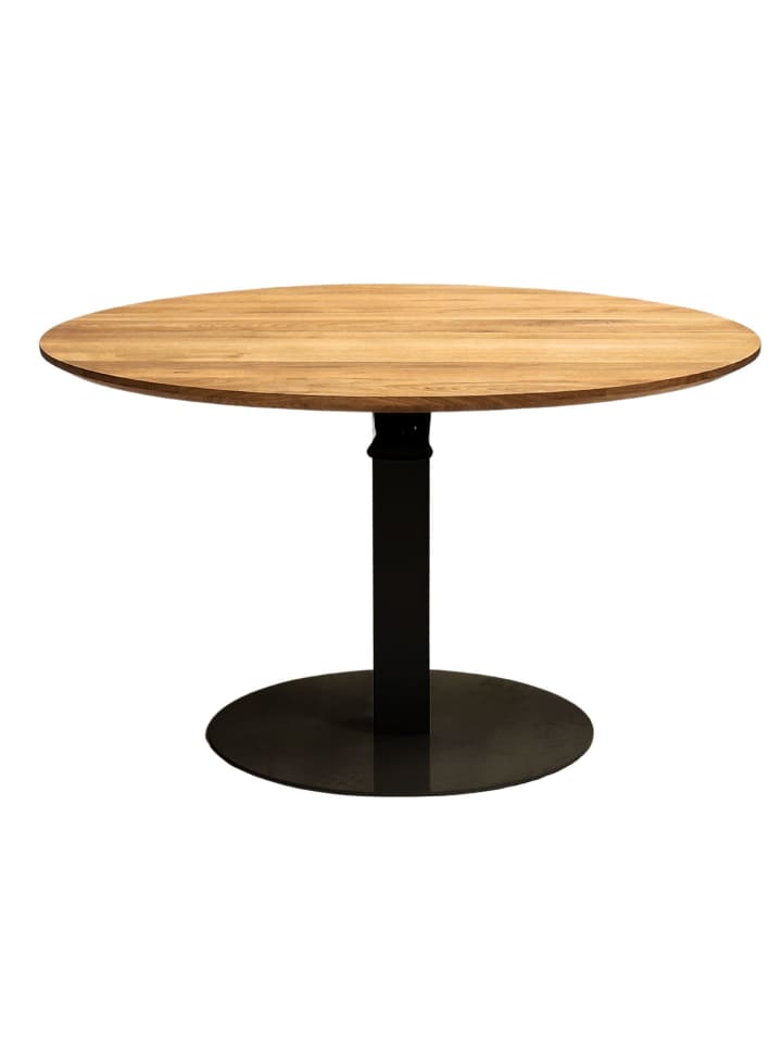 Couchtisch Nagold Eiche geölt / schwarz 80 / 80 / 47-68cm