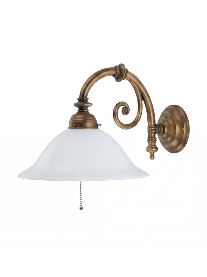 Wandlampe (B)30 cm in Berliner Messing Weiß