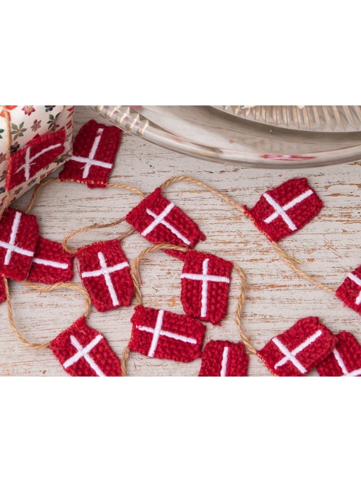 Girlande 10 Dänemark Flaggen gestrickt