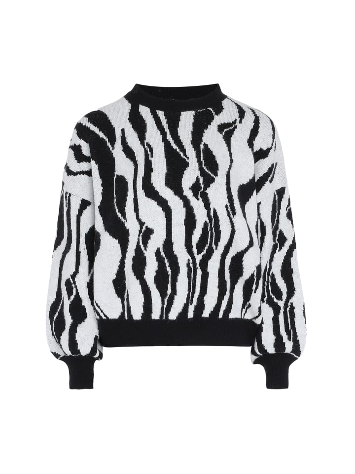 Women Sweater in Weiss Schwarz