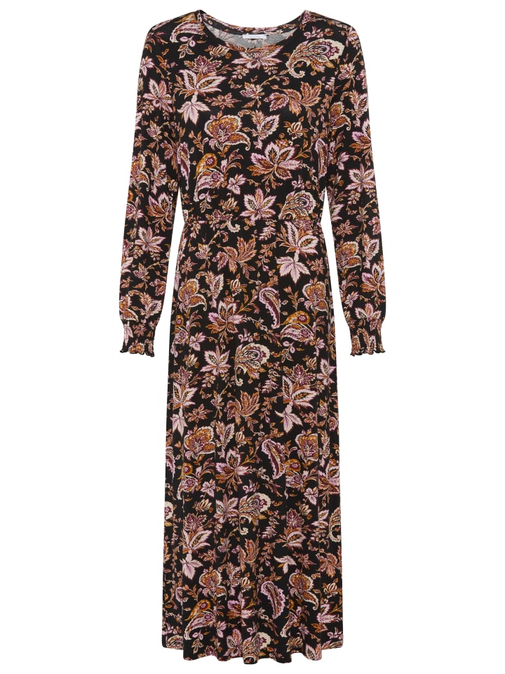 Midikleid in rosa-braun geblümt