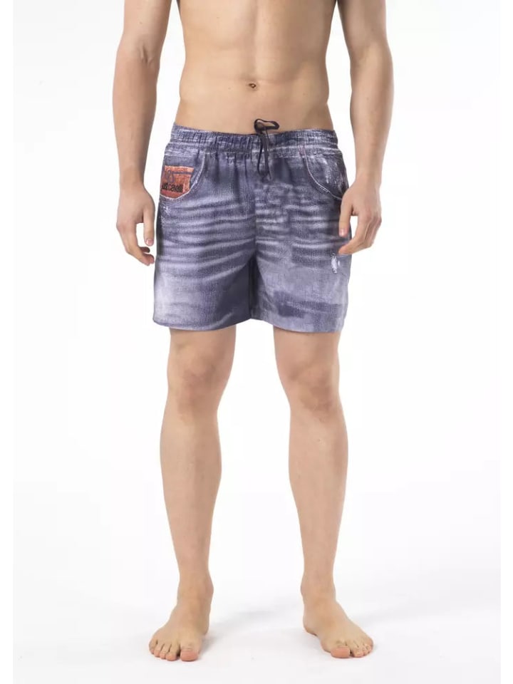 Blau Polyester Herren Badebekleidung Kurz