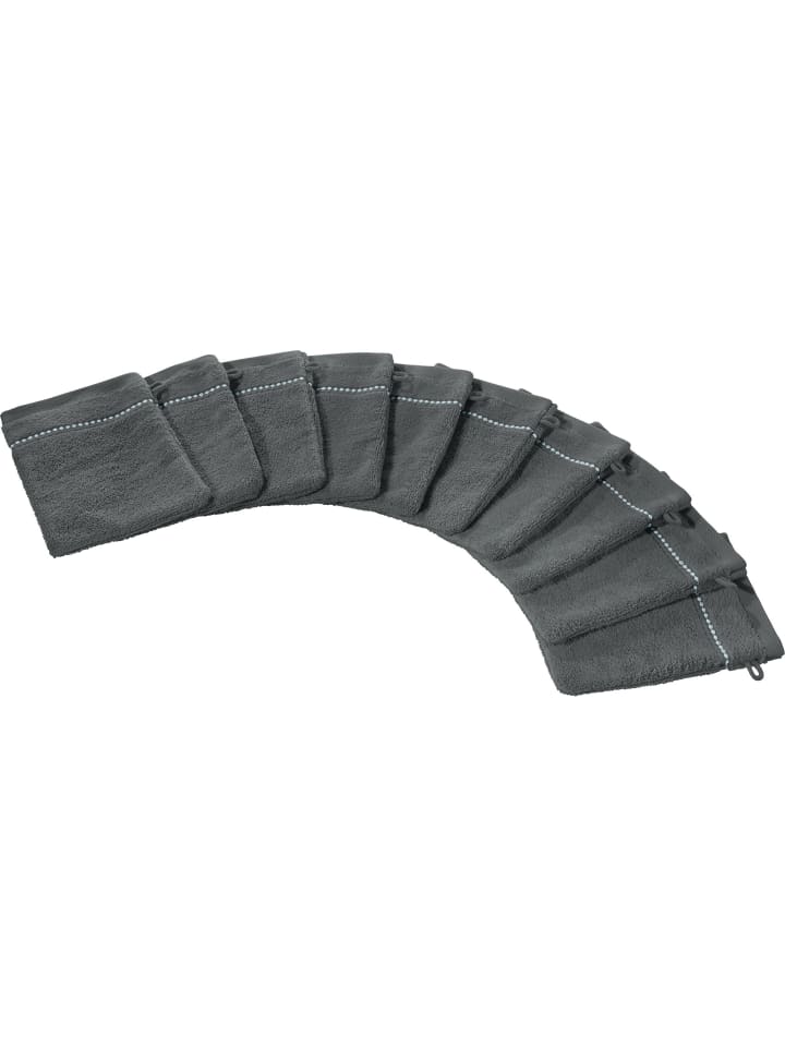 Frottier Waschhandschuh 10er-Pack Mannheim in anthrazit