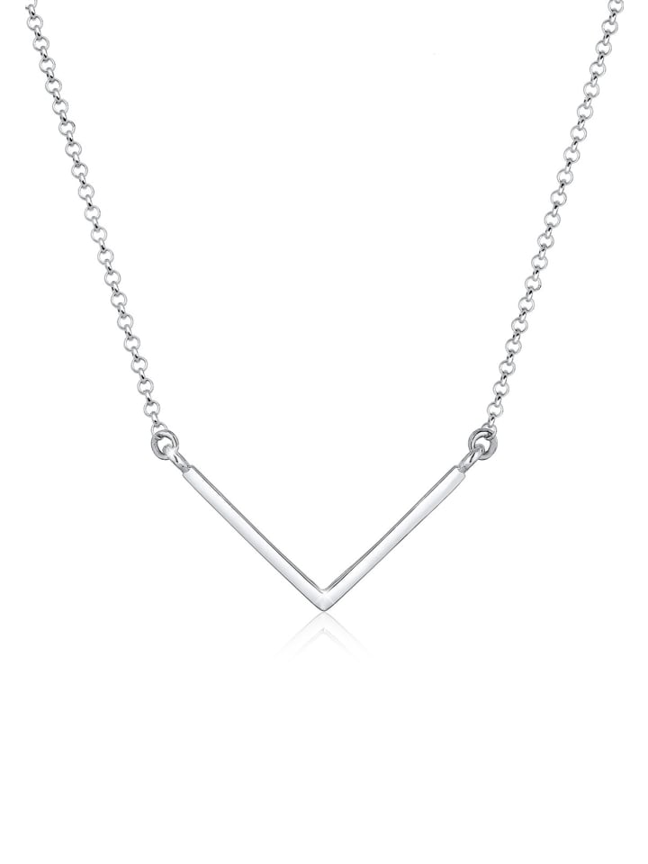 Halskette 925 Sterling Silber Dreieck, Geo, V-Kette in Silber