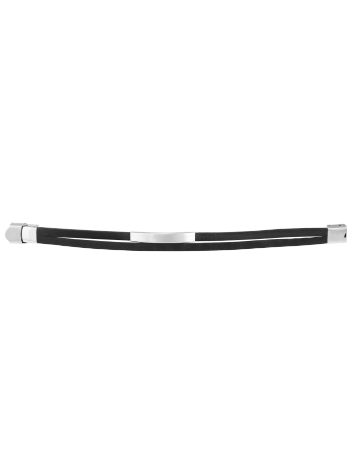 Unisex Armband aus Leder 21 cm in schwarz