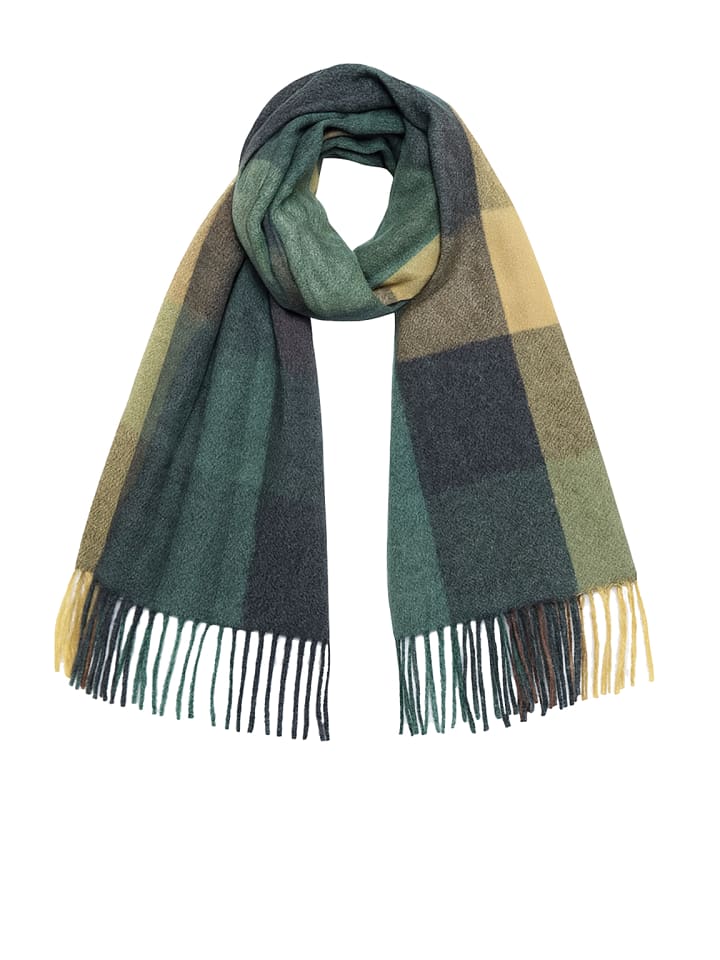 Weicher Schal mit Fransen - Modischer Winter-Accessoire for Damen in Grün