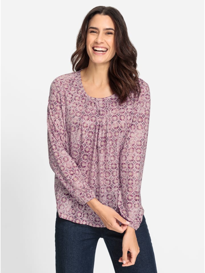 Druck-Shirt in elfenbein-mauve-bedruckt