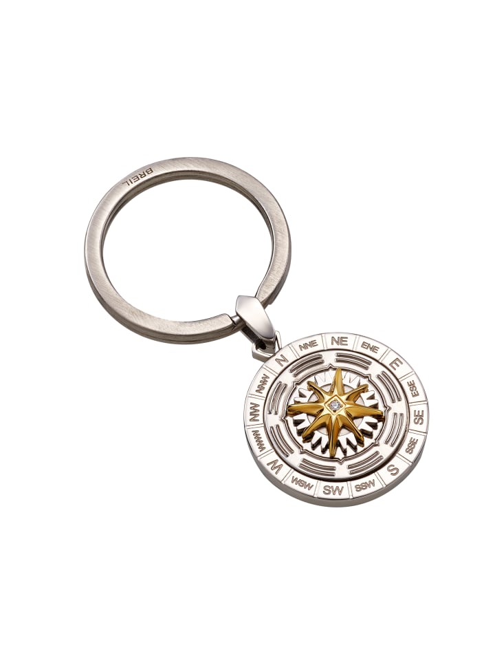 Schlüsselanhänger primal compass silber, gold
