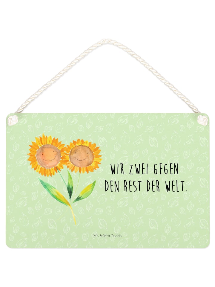 Deko Schild Blume Sonnenblume mit Spruch in Blattgrün