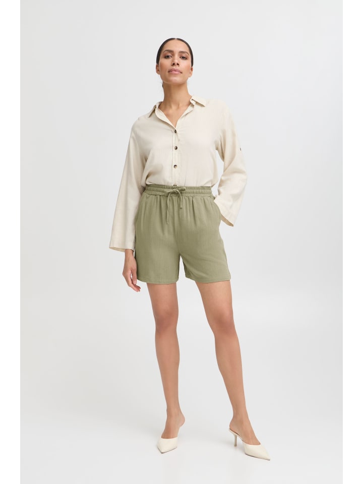 Shorts BYFILINEN Loose fit in Aloe