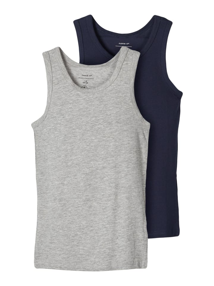 Unterhemden 2er Pack in grey melange