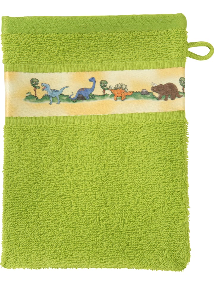 Frottier Kinder-Waschhandschuh in grün