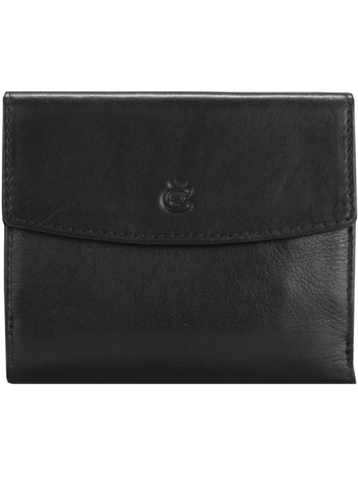 Geldbörse Leder 10.5 cm schwarz