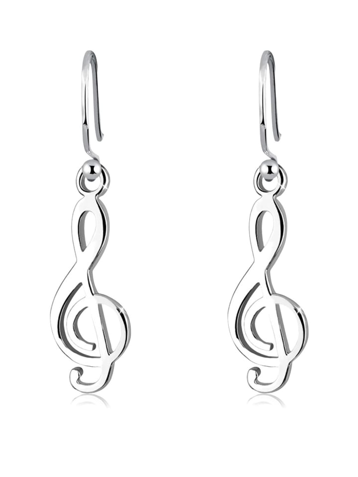 Ohrringe 925 Sterling Silber Notenschlüssel in Silber