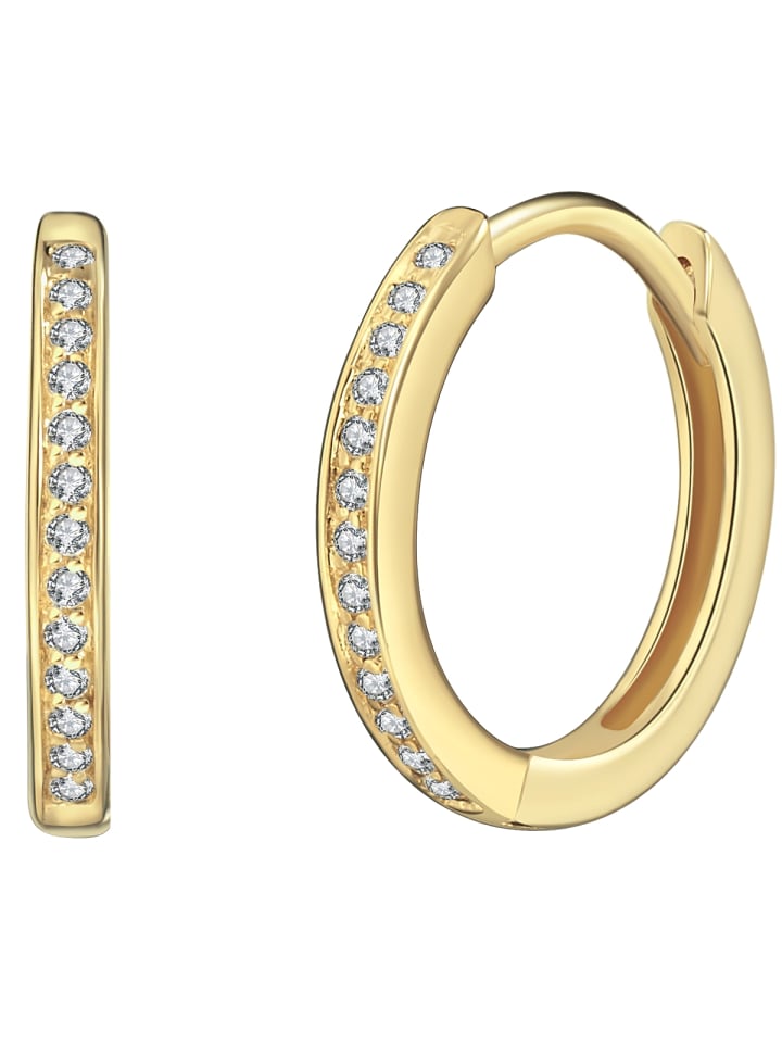 Creolen aus Sterling Silber mit Zirkonia in gelbgold