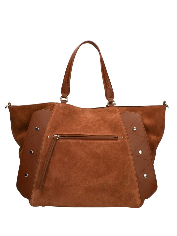 Schultertasche in DARK COGNAC