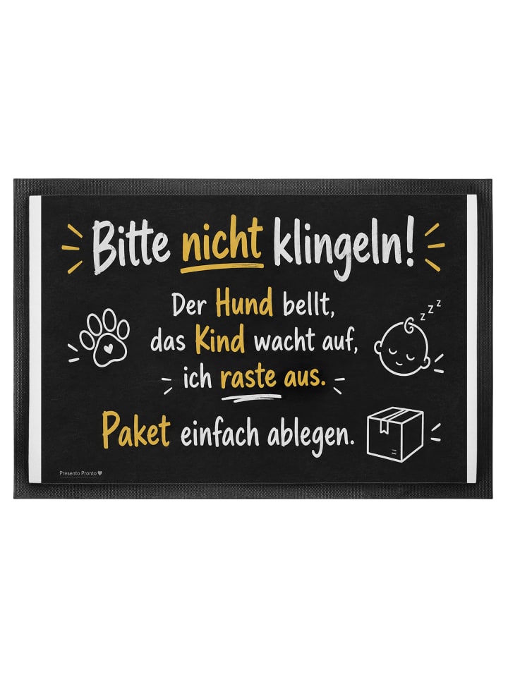 Schmutzfangmatte Fußmatte Humorvoll Design mit ... in Weiß