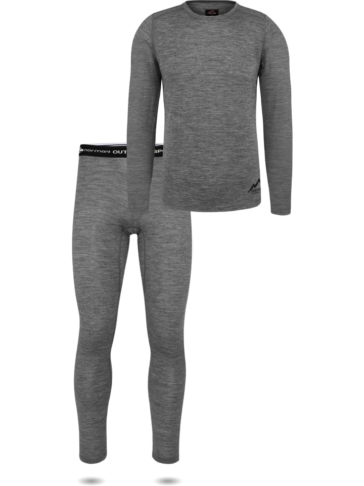 Herren Merino Unterwäsche-Set Melbourne/Sydney in Grau