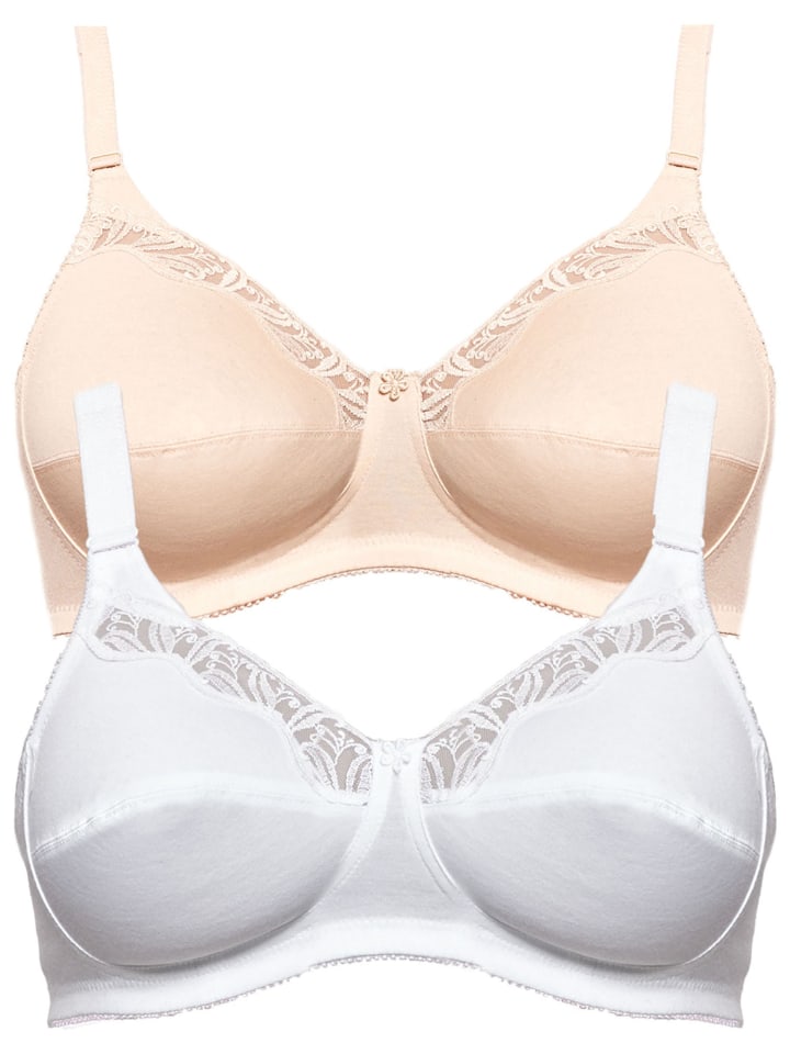 2er Pack BH ohne Bügel Cotton in Haut Weiss