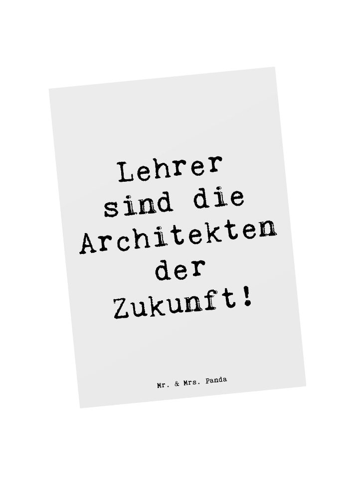 Postkarte Spruch Lehrer Zukunftsarchitekten mit... in Weiß