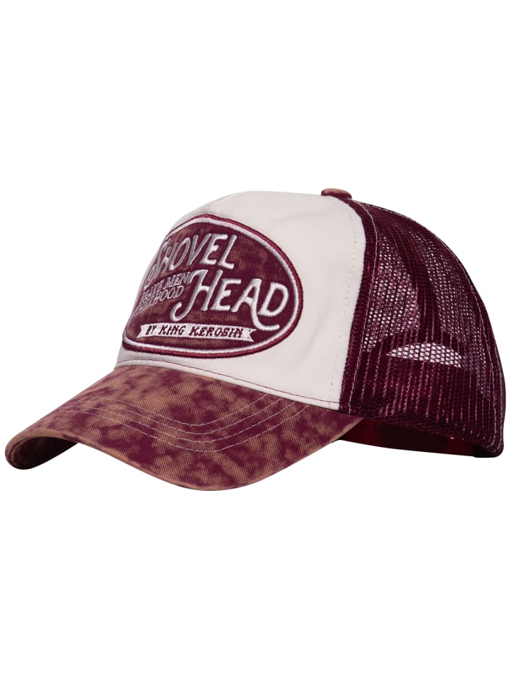 King Kerosin Legere Trucker Cap Shovelhead in weinrot