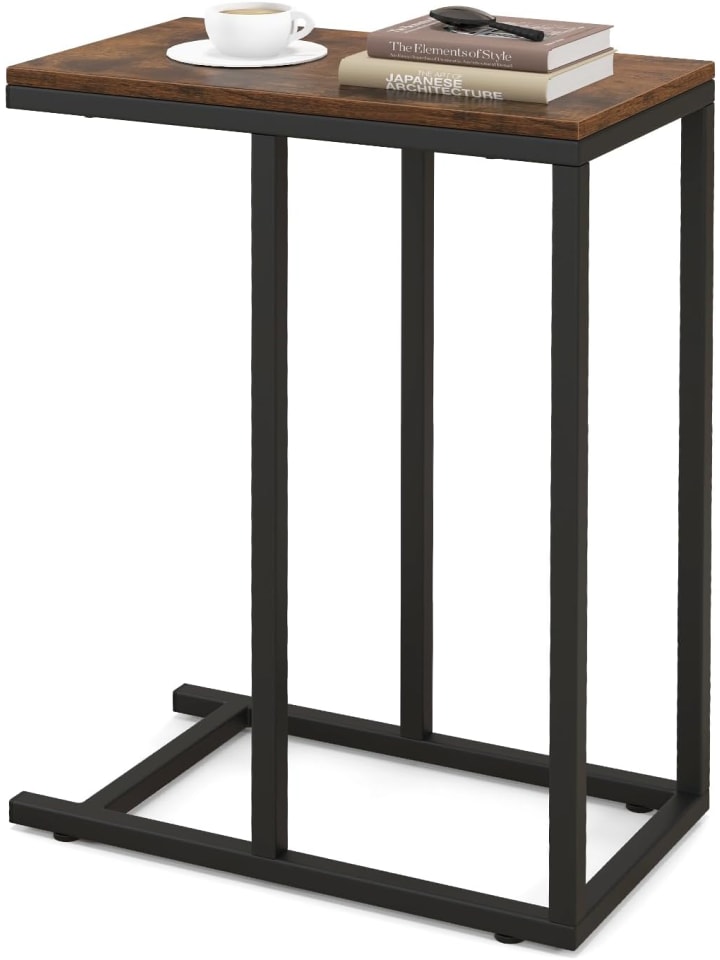 Beistelltisch C-Form in Braun