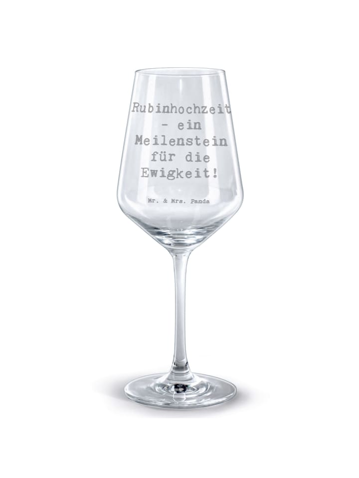 Weinglas Spruch 40. Hochzeitstag Rubinhochzeit ... in Transparent