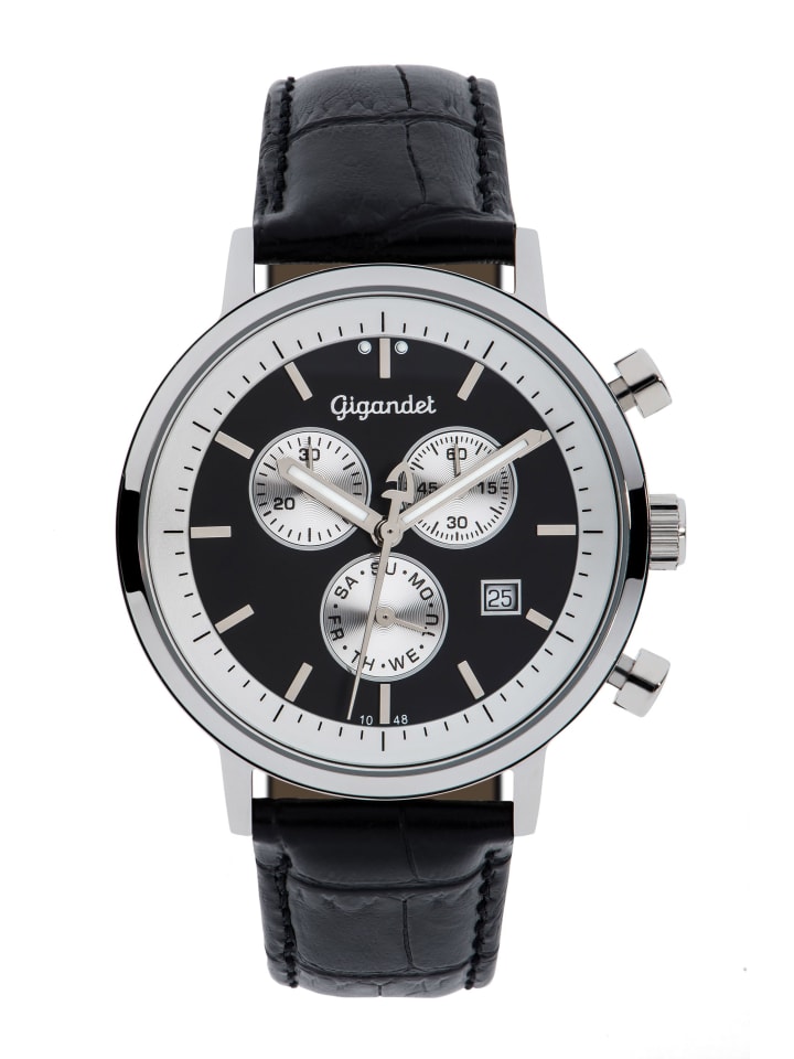Quarzuhr Chronograph "CLASSICO" in Schwarz/Silber