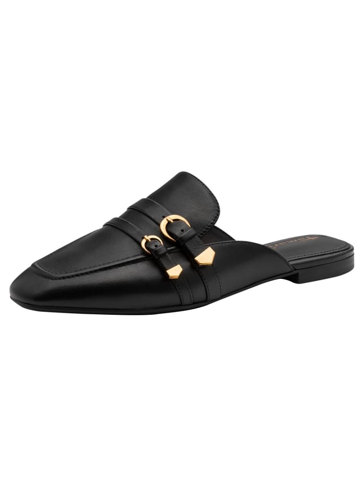 Pantolette in BLACK LEATHER