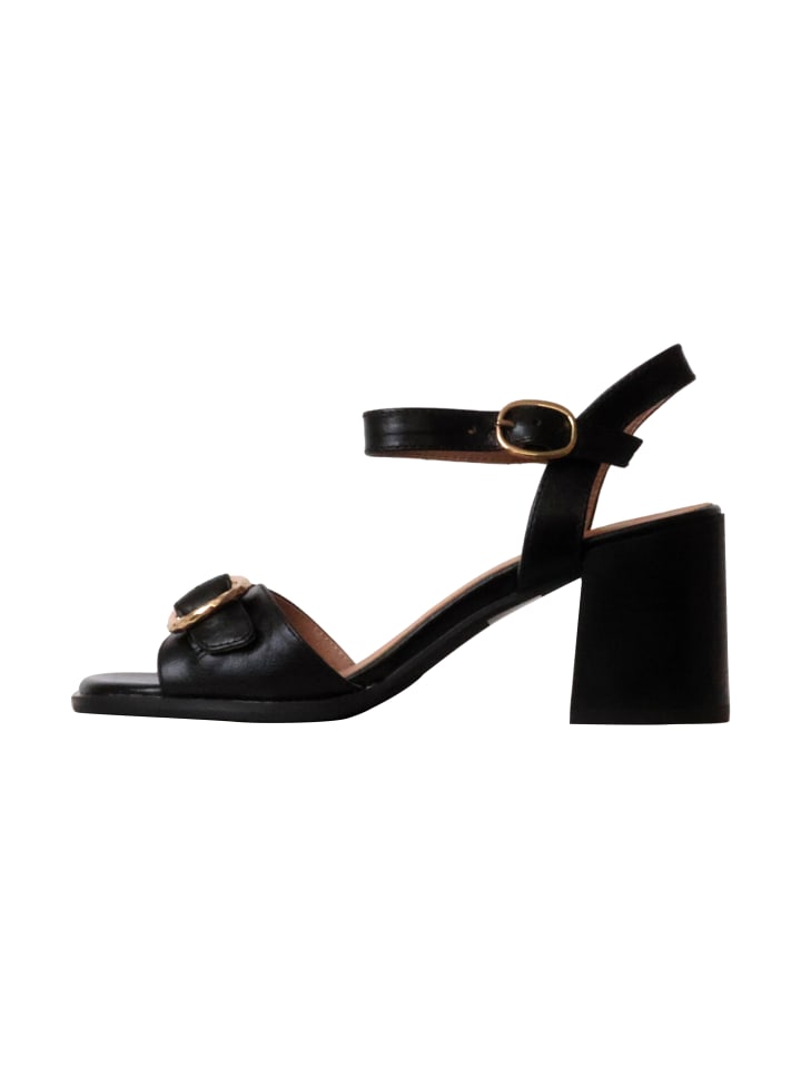 Brooke – Ledersandalen mit Absatz Schwarz