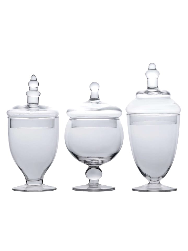 3er Set Süßigkeiten Vorratsglas Vorratsbehälter in Transparent