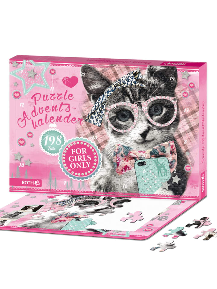 Puzzle-Kalender For Girls - 198 Teile in Rosa