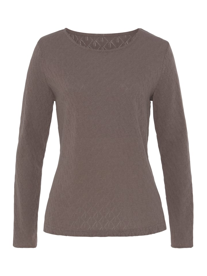 Langarmshirt in taupe