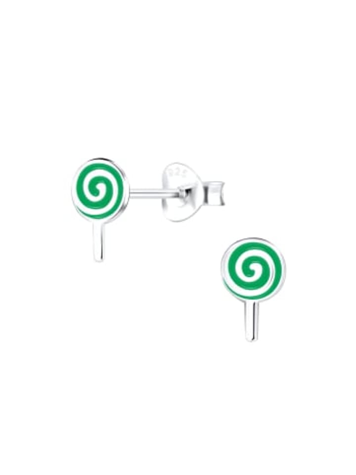 Kinderohrstecker LOLLIPOP grün in 925 Sterling Silber, 2-tlg.