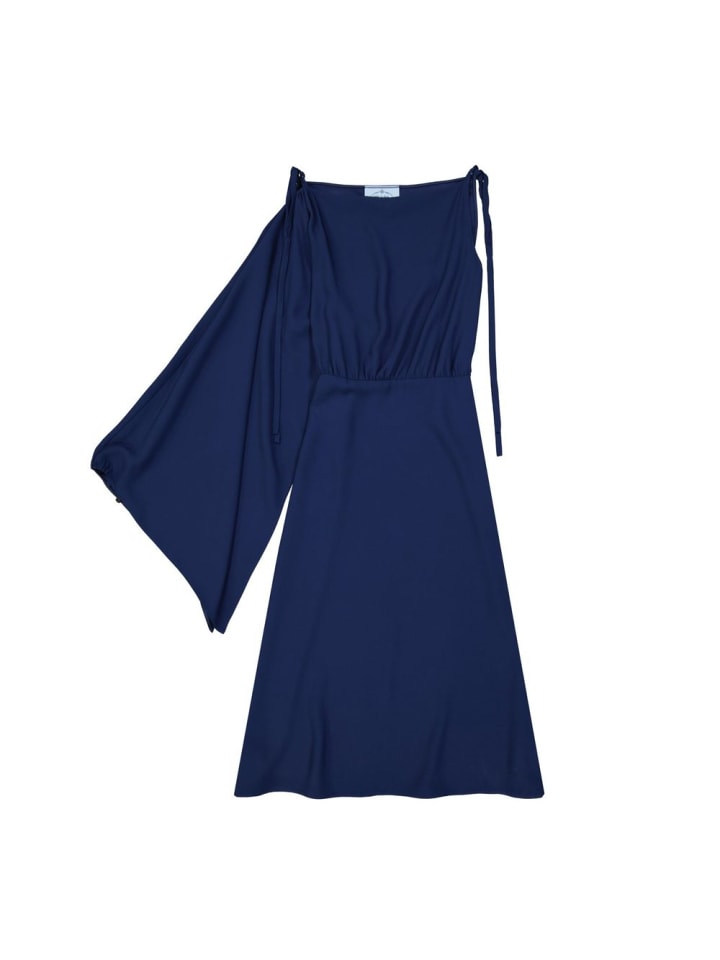Blau Acetat Kleid Kleid