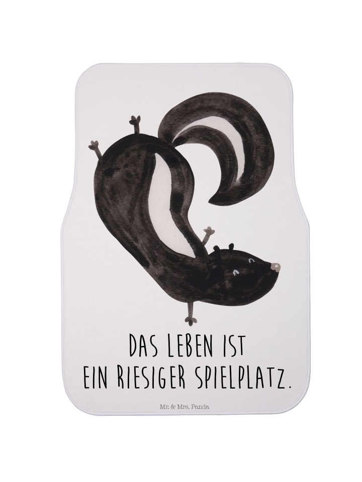 Auto Teppich Stinktier Handstand mit Spruch in Weiß