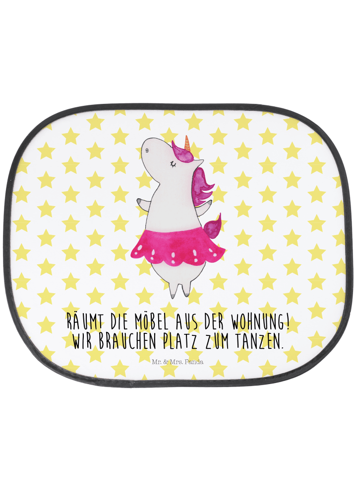 Auto Sonnenschutz Einhorn Ballerina mit Spruch in Weiß