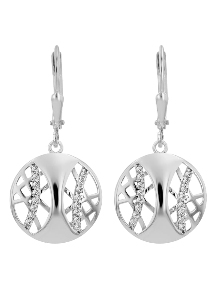 Damen Ohrringe – Ohrhänger aus 925 Silber mit Zirkonia in silber