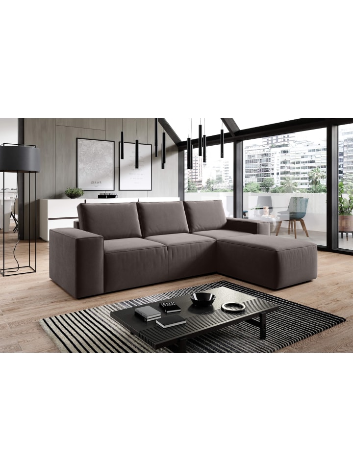 Rush Recamiere Rechts in Braun - (L) 302 x (B) 302 x (H) 95 cm