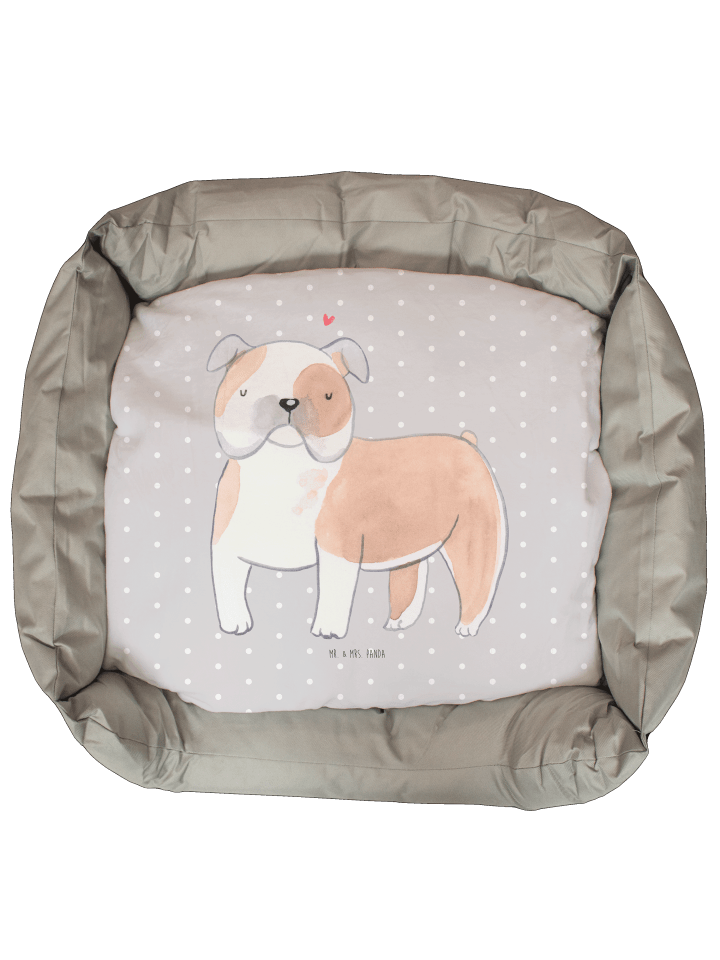 Hundebett Englische Bulldogge Lebensretter ohne... in Grau Pastell