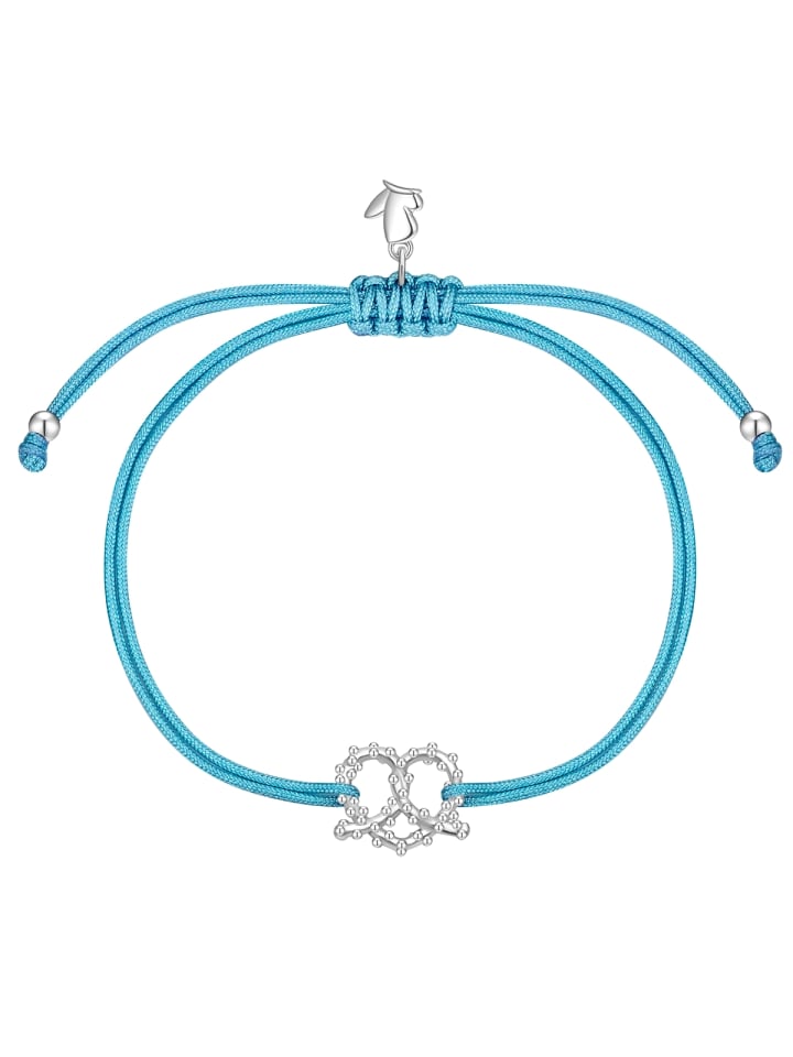 Oktoberfest Armband Herz-Breze aus Edelstahl in silber