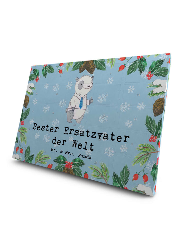 Advents-Teekalender Panda Bester Ersatzvater de... in Eisblau