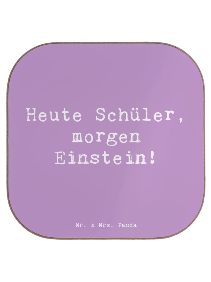 Glas-Untersetzer Spruch Schulanfang Inspiration... in Lavendeltraum