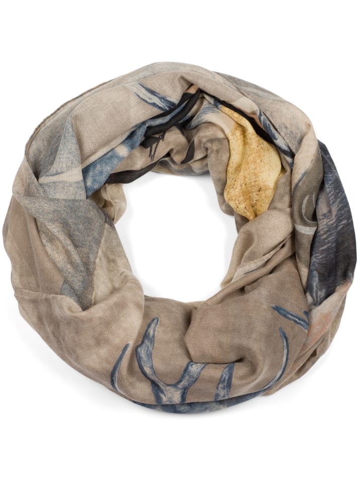 Loop Schal in Beige-Blau