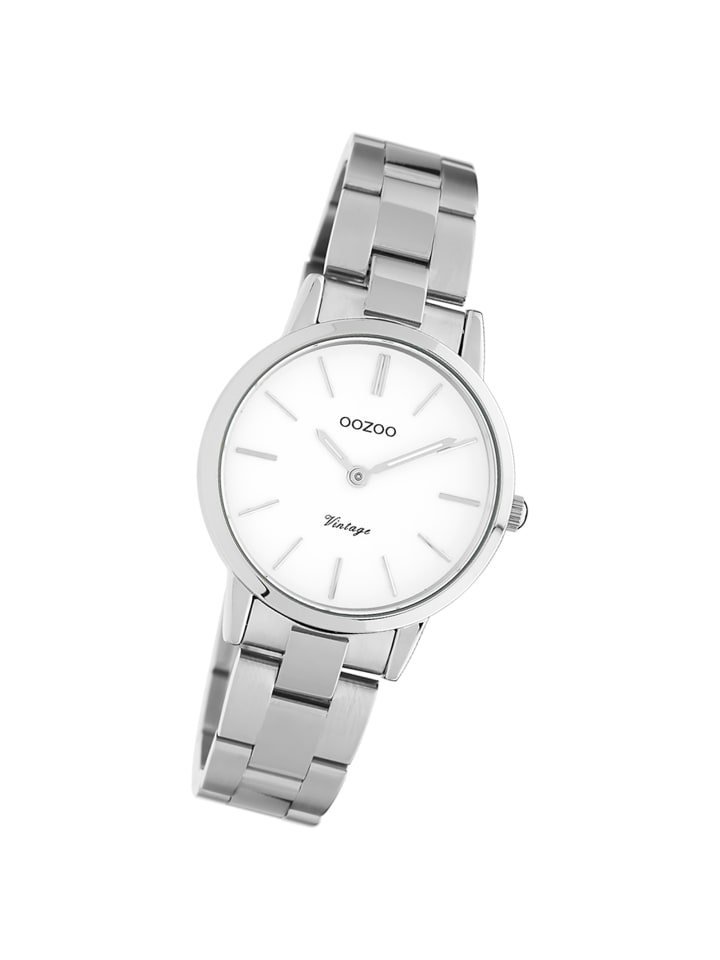 Analog-Armbanduhr Oozoo Vintage Series silber klein (ca. 30mm)